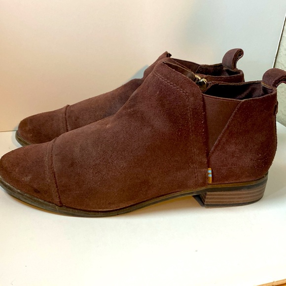 Soft Oak Brown Suede Toms Rylie Bootie Ankle Boot - Picture 2 of 7